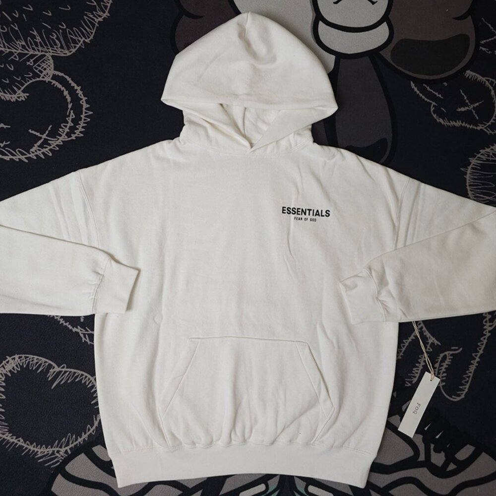Fear of God White Printed Hoodie